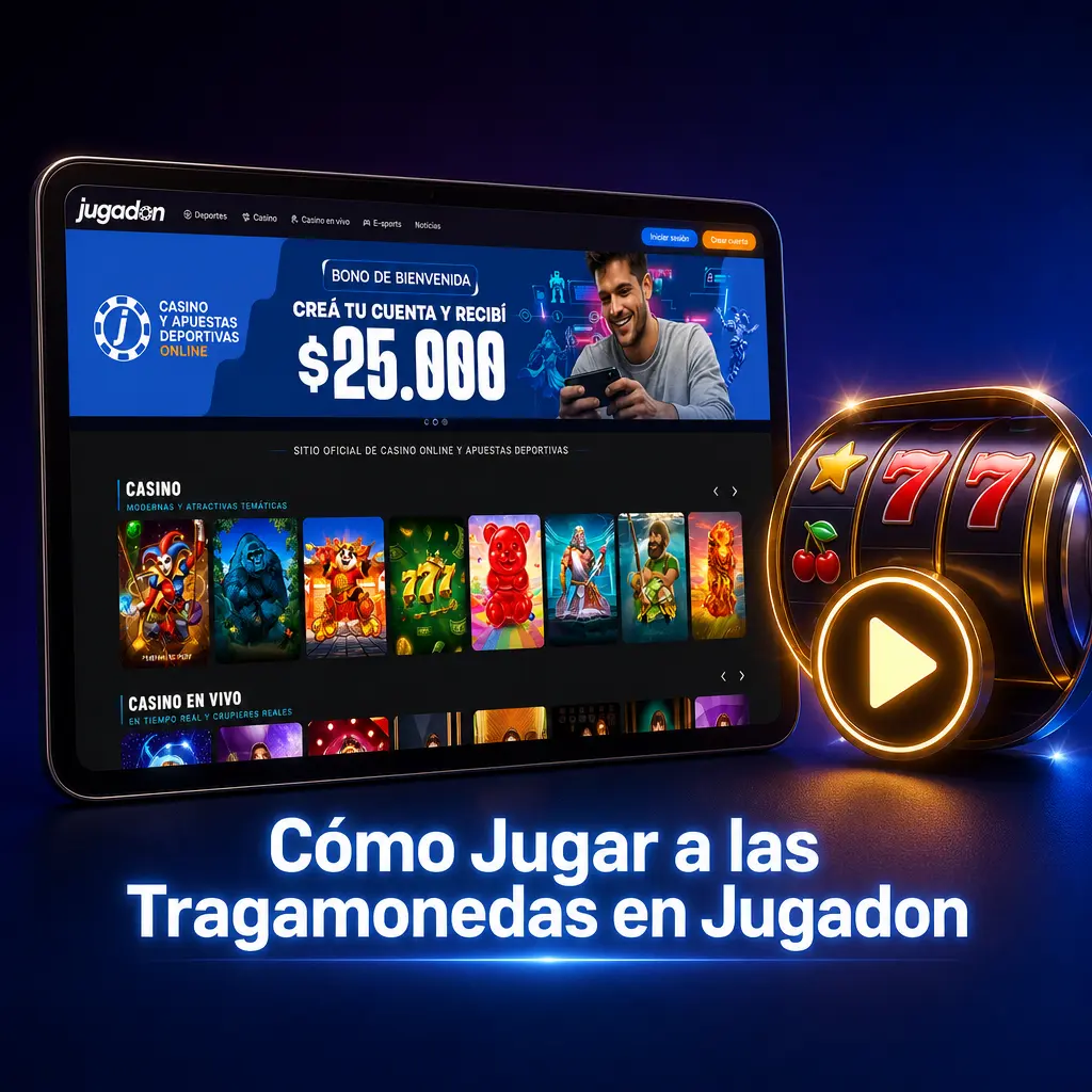 Guía para jugar tragamonedas en Jugadon: ingresar, elegir juego, ajustar apuesta y girar los rodillos