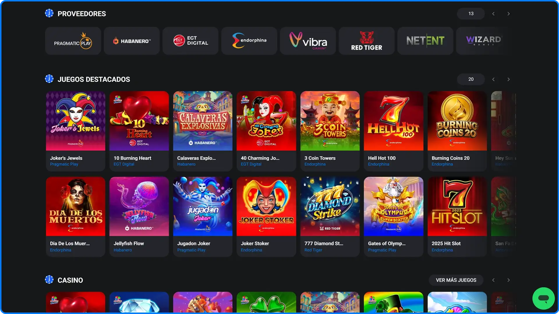 Explora el casino de Jugadon, elige tu juego favorito.