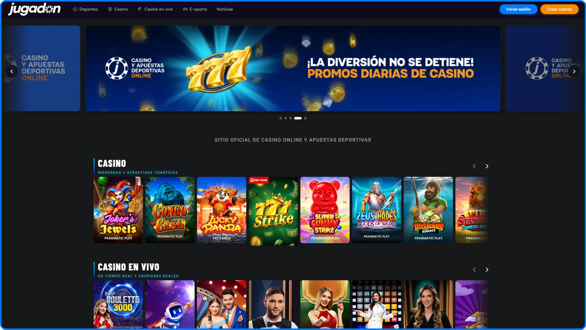 Descubre Jugadon, vive la experiencia del casino online.