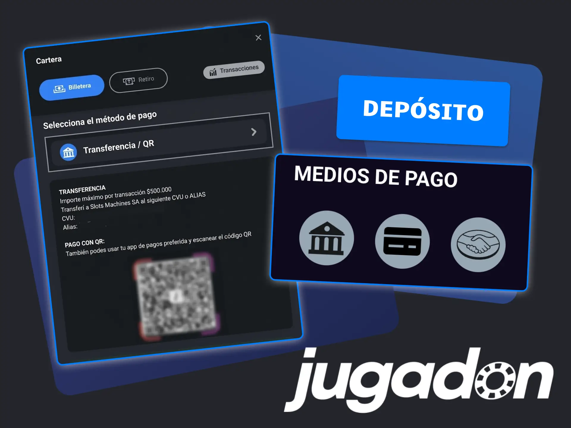 Carga saldo en Jugadon, empieza a jugar con dinero real.