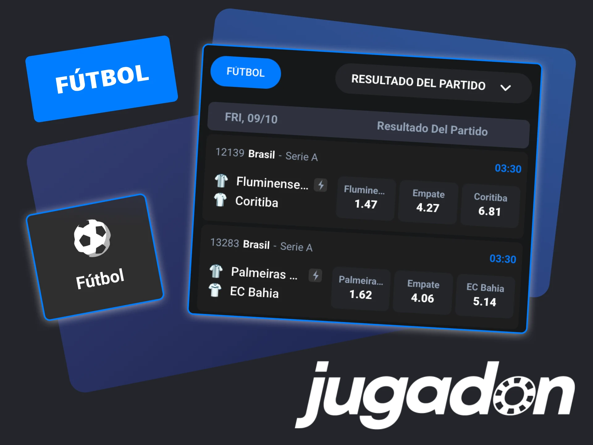 Apuesta en futbol en Jugadon, aprovecha las mejores cuotas.