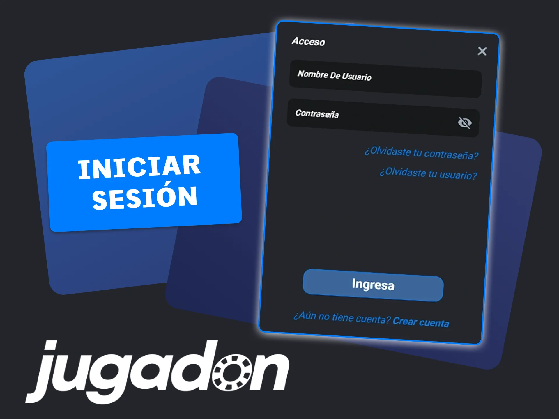 Inicia sesion en Jugadon, gestiona tu saldo al instante.